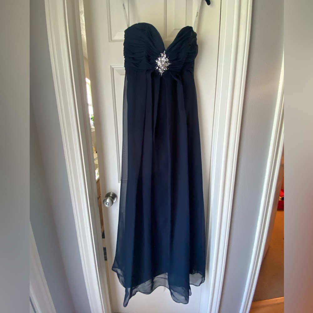 Navy sweetheart bridesmaids dress